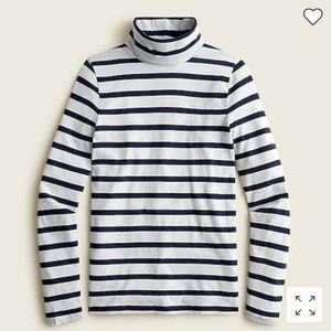 J.Crew Tissue Turtleneck, Pale Blue/Navy Stripe, Large NWT